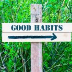 Picture of wooden "good habits" sign