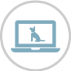 Icon image of dog on computer screen